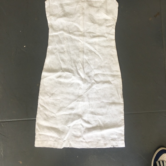 Claudio Milano simple white linen dress - Picture 2 of 3